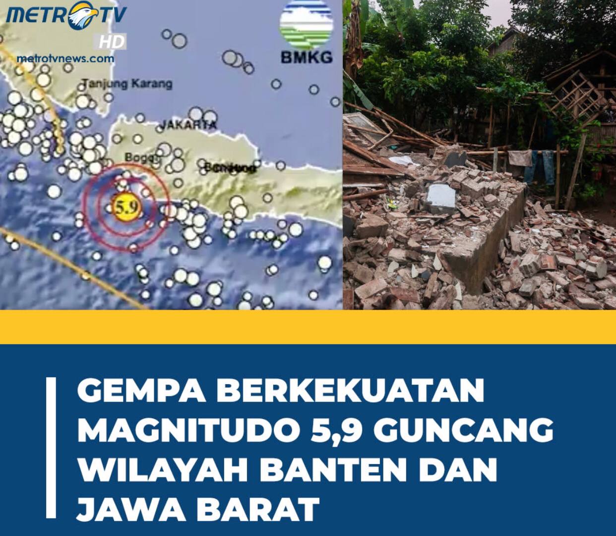 Gempa Bumi Magnitudo 5,9 Guncang Banten, Getaran hingga Sukabumi