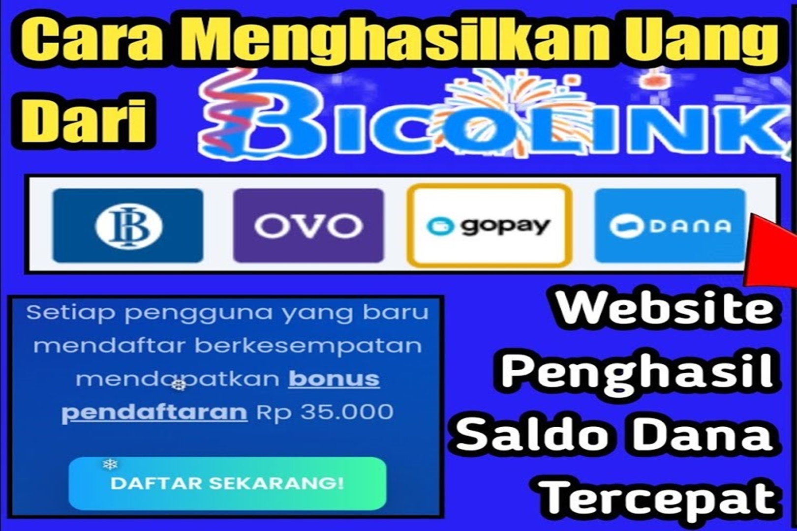 Hasilkan Saldo Dana Harian Lewat Apk Bicolink, Cair 100 Ribu Per-hari, Terbukti Membayar!