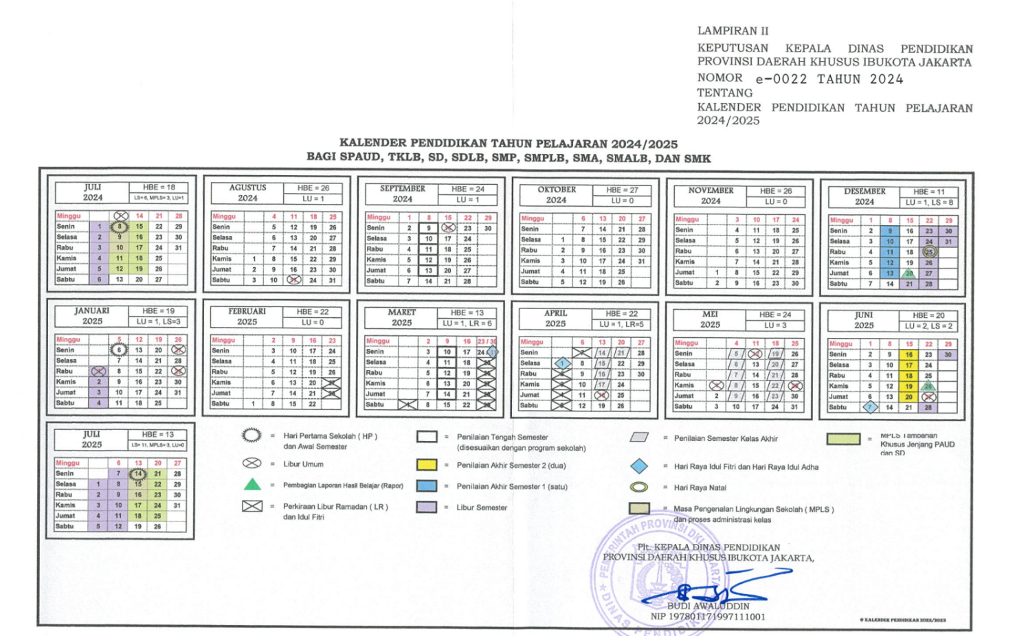 Kalender Pendidikan DKI Jakarta Tahun Ajaran Baru 2024-25, Ada Berapa Hari Libur?