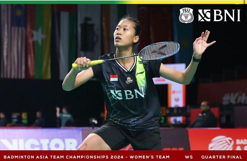 Hasil BATC 2024: Putri Kusuma Wardani Menang atas Malaysia, Indonesia Unggul 1-0