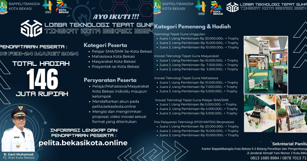 Pemkot Bekasi Bakal Adakan Lomba Teknologi Tepat Guna Sediakan Total Hadiah Uang Ratusan Juta Rupiah