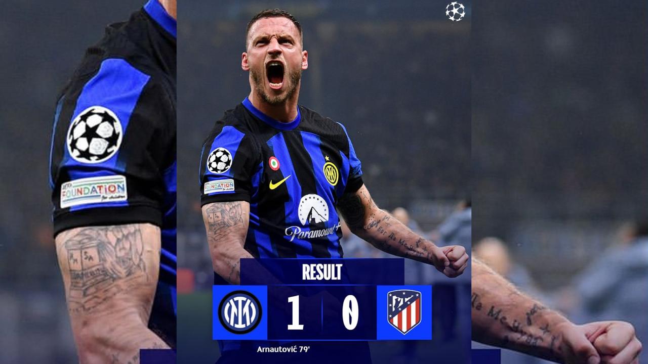 Hasil Liga Champions: Inter Gulung Atletico 1-0, Gol Arnautovic Bawa Kemenangan Nerazzuri 