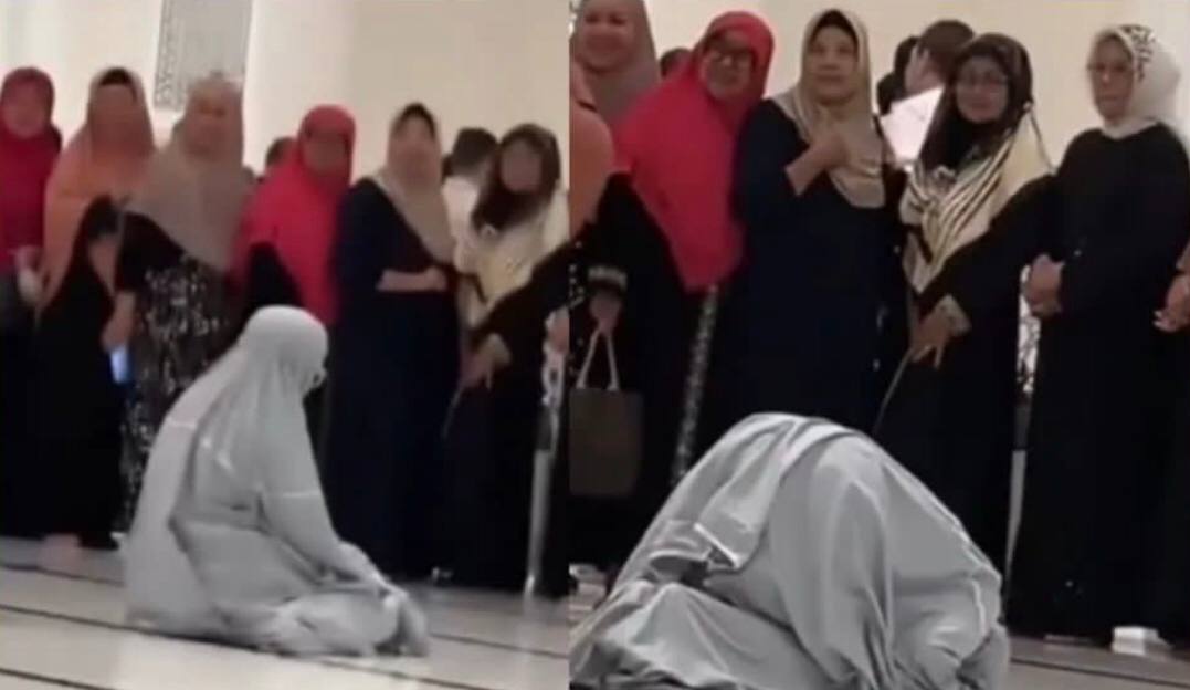 Viral, Rombongan Emak-emak Fotbar di Dalam Masjid Depan Orang yang Sedang Sholat Tuai Kritikan