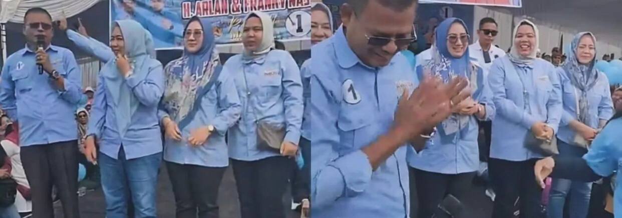 Menyala H. Arlan! Calon Walikota Prabumulih ini Pamer Istri 4 di Atas Panggung saat Kampanye Tuai Kritik