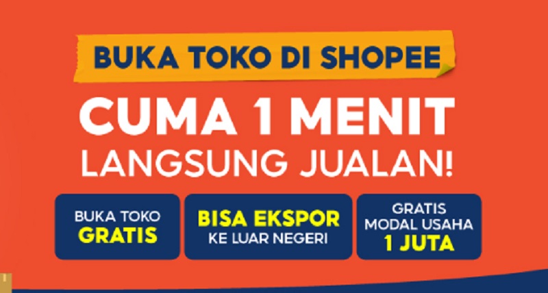 Hah! Buka Toko di Shopee Gratis Modal Usaha Rp1 Juta dalam 1 Menit, Cek di Sini Caranya