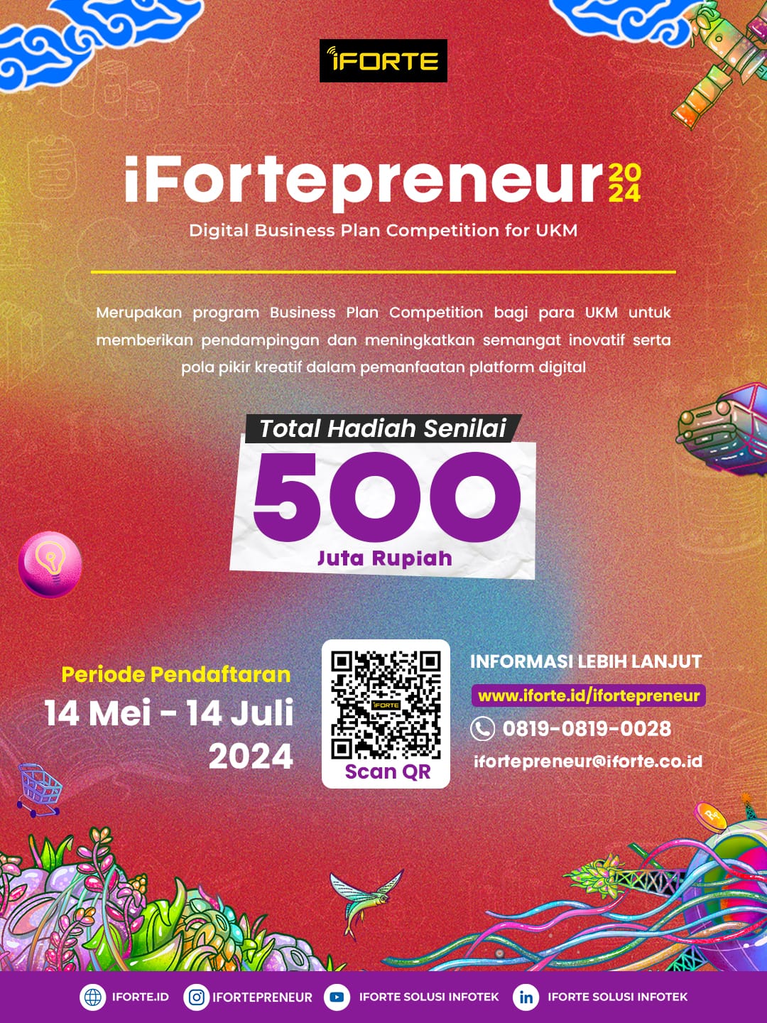 Pendaftaran iFortepreneur 2024 Resmi Dibuka: Hadirkan Peluang Transformasi Digital Bagi UKM Indonesia