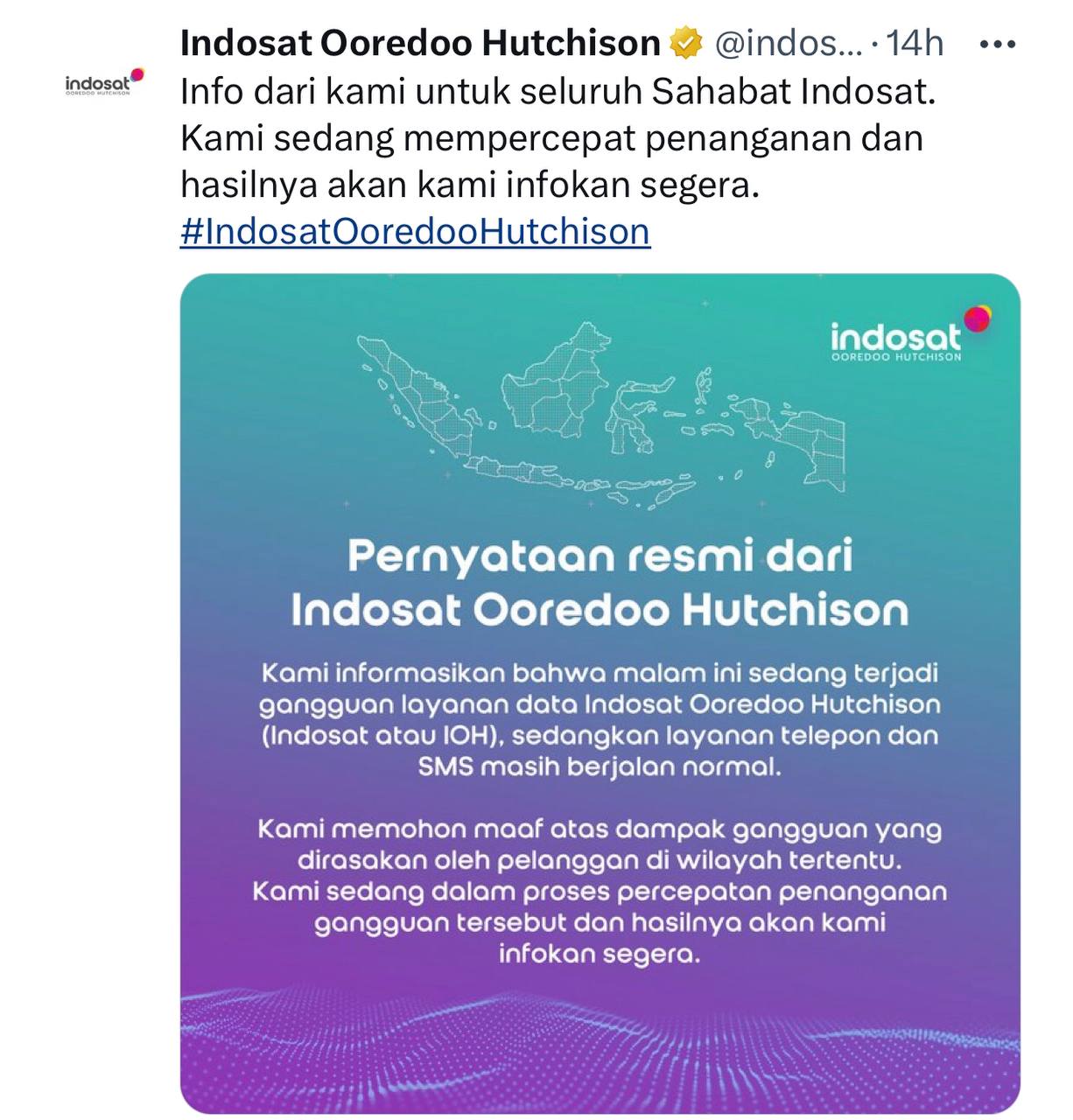 Sinyal Indosat dan Tri Bermasalah, Pengguna Keluhkan di Media Sosial X: Sumpah Gw Kira Kiamat! 