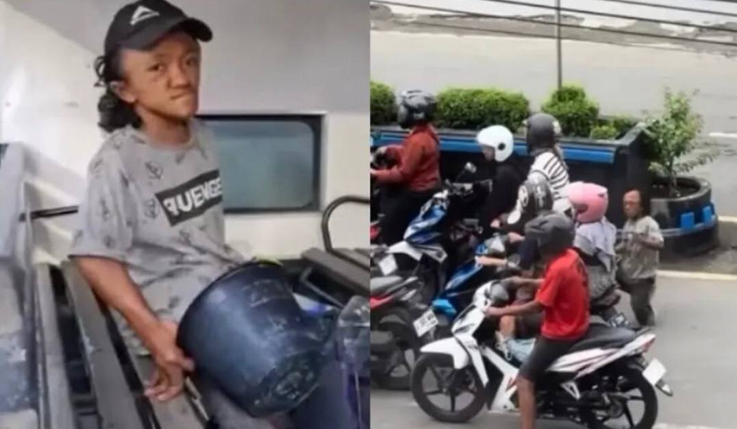 Viral! Tak Diberi Uang, Seorang Pengemis Sundut Rokok Pengendara Motor di Tegal