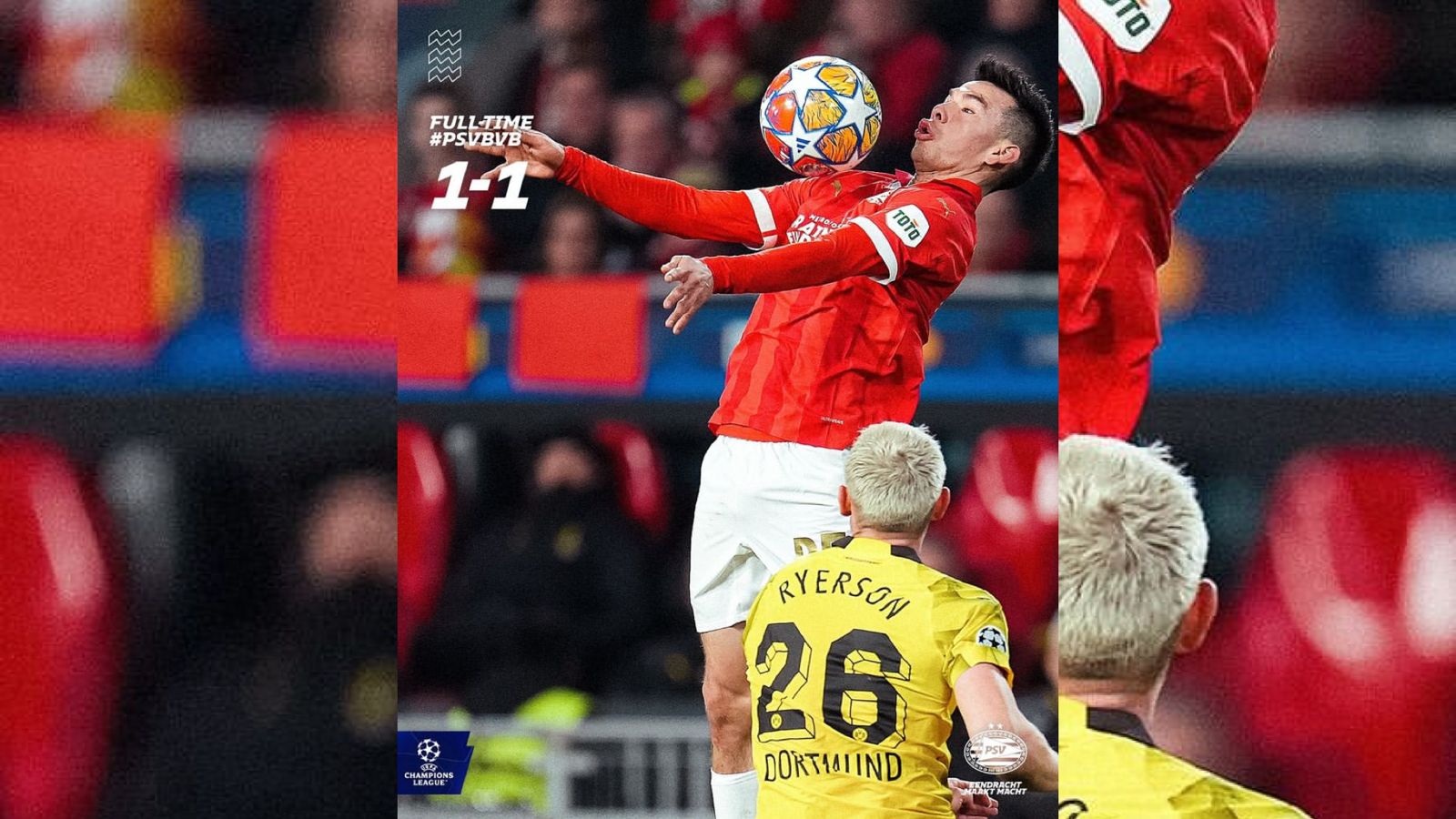 Hasil Liga Champions: PSV 1-1 Dortmund, Penalti Luuk de Jong Selamatkan Eindhoven dari Kekalahan