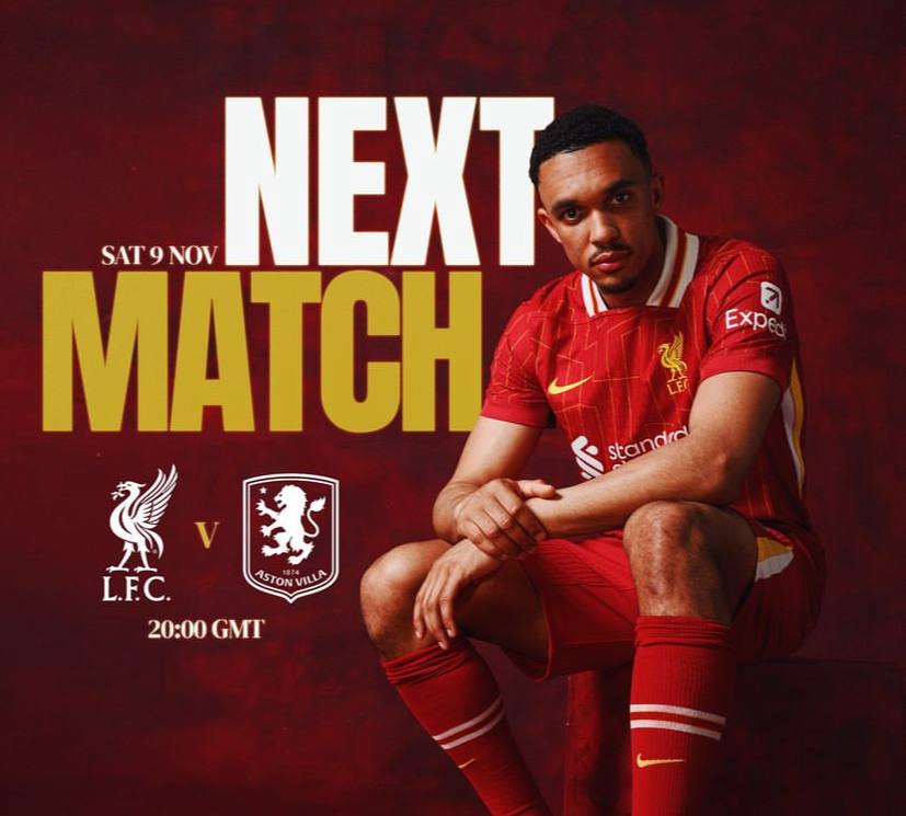 Prediksi Liga Inggris Liverpool vs Aston Villa 10 November 2024, The Reds Lanjutkan Tren Kinclong