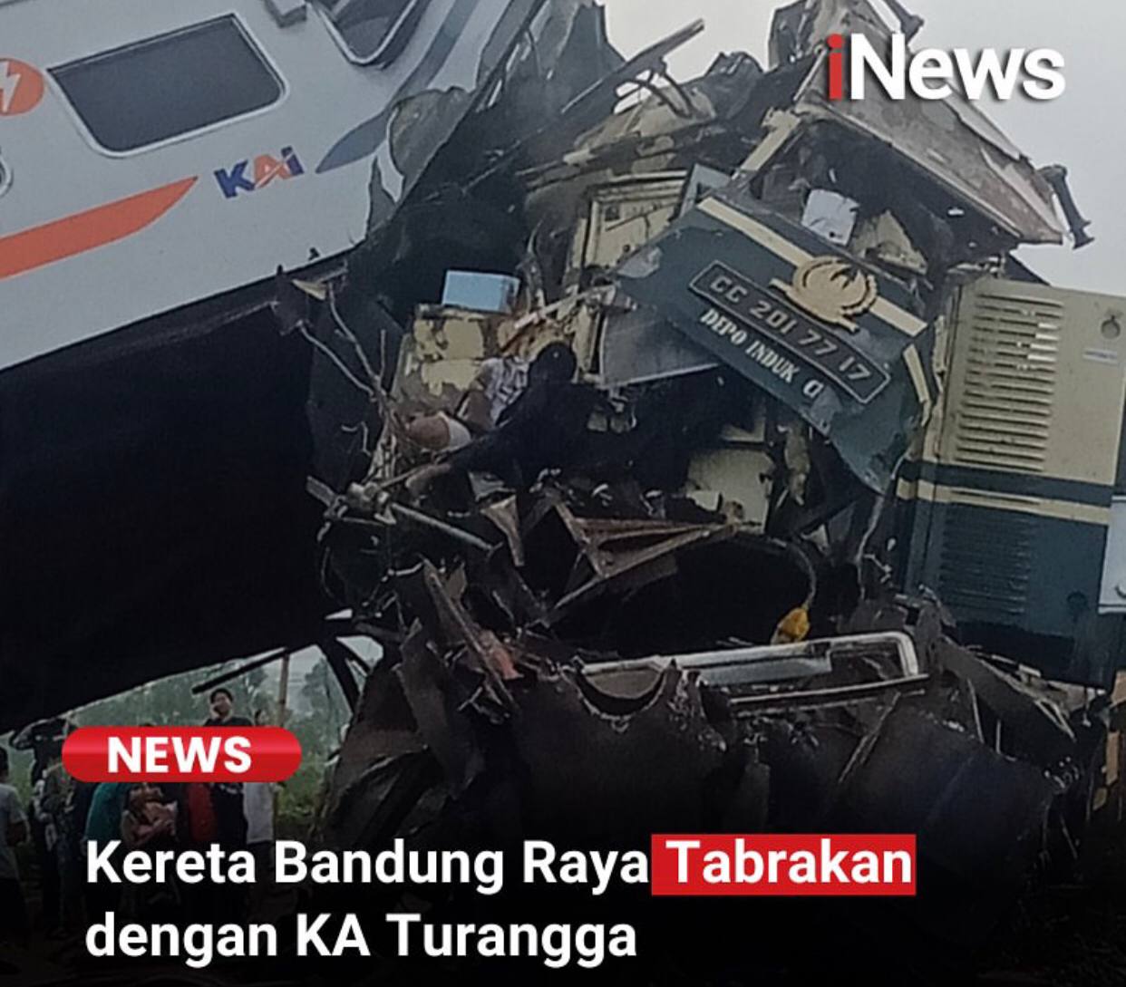 Kronologi Terjadinya Tabrakan 2 Kereta KA Turangga dan Commuterline Bandung Raya 