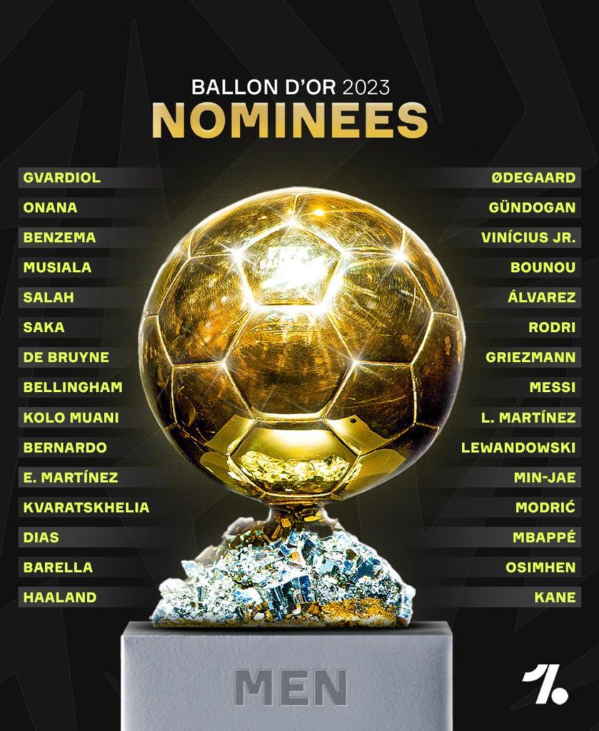 Inilah Daftar Lengkap Nama Pemain Yang Masuk Nominasi Peraih Ballon d'Or 2023