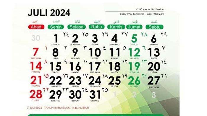 Cek Kalender Lengkap Tanggal Merah dan Cuti Bersama di Bulan Juli 2024 Sebelum Rencanakan Liburan