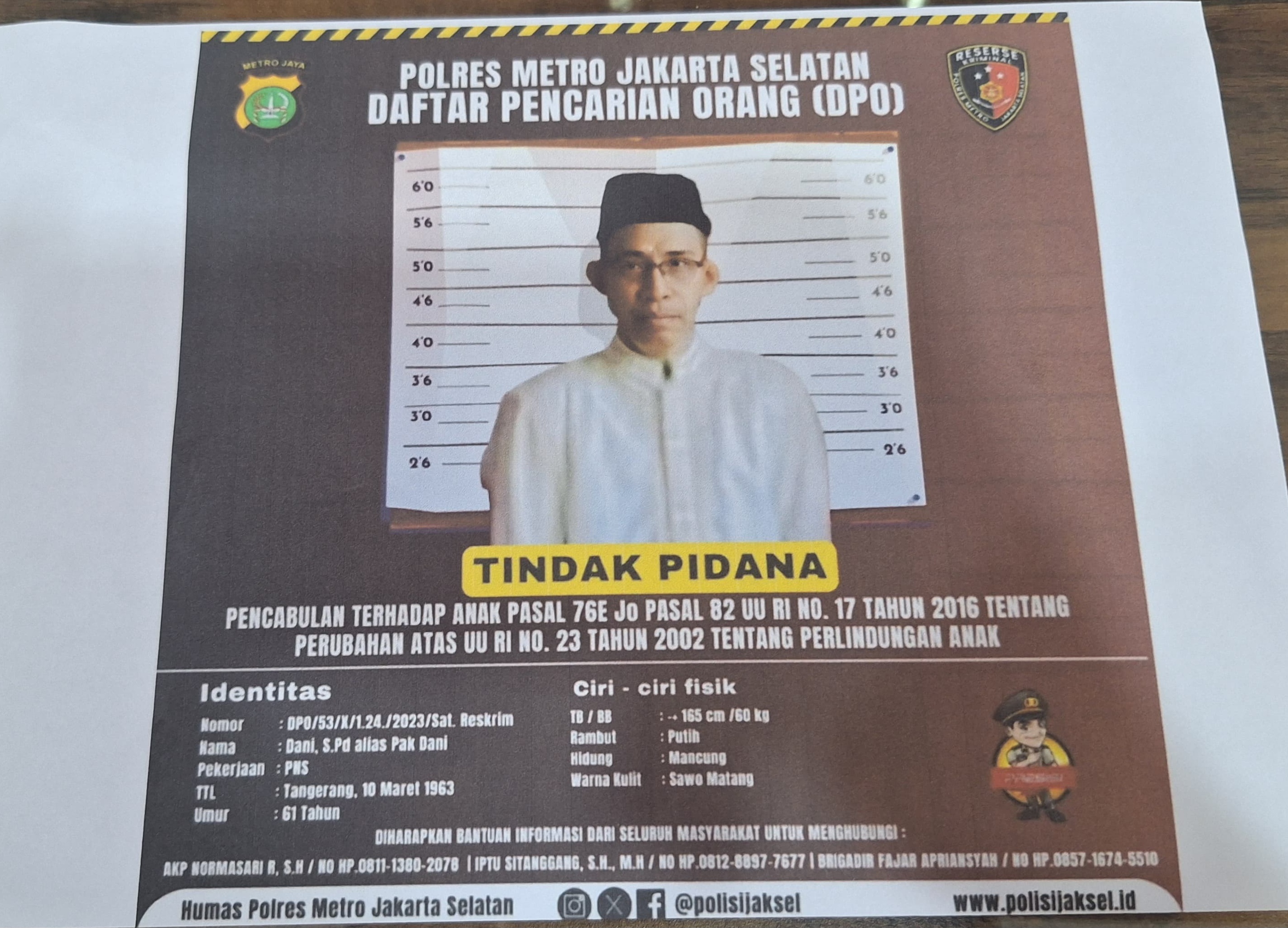 Guru Lansia Diduga Cabuli Siswi Kelas 3 SD di Kebayoran Lama, Begini Kronologinya