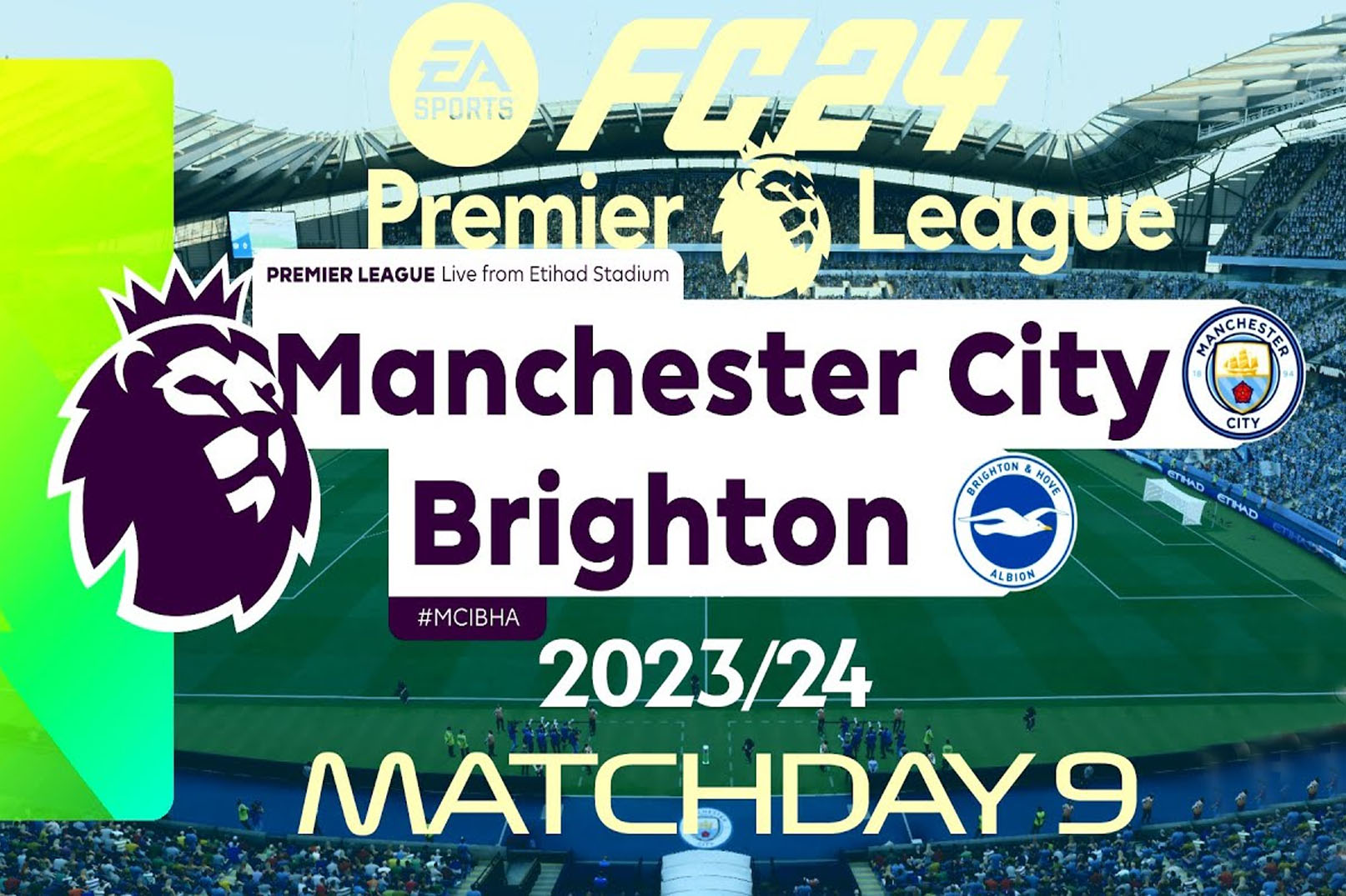 Manchester City Vs Brighton Premier League 2023-24 Matchday 9, H2H Serta Live Streaming