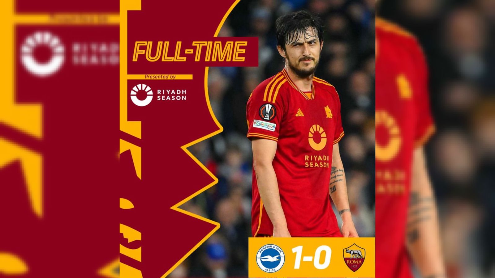 Hasil 16 Besar Europa League Brighton vs AS Roma, Giallorossi Cabik Burung Camar 1-0 Aggregat 1-4