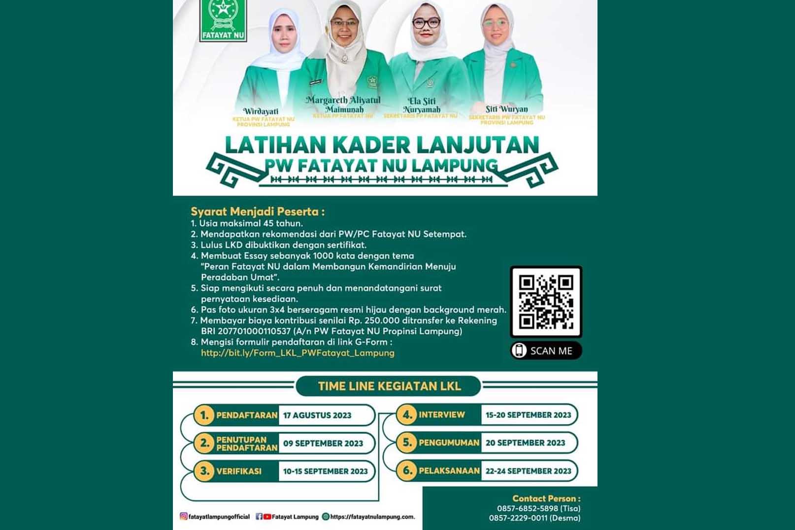 Perkuat Kaderisasi, PW Fatayat NU Lampung Akan Gelar LKL, Inilah Persyaratannya 