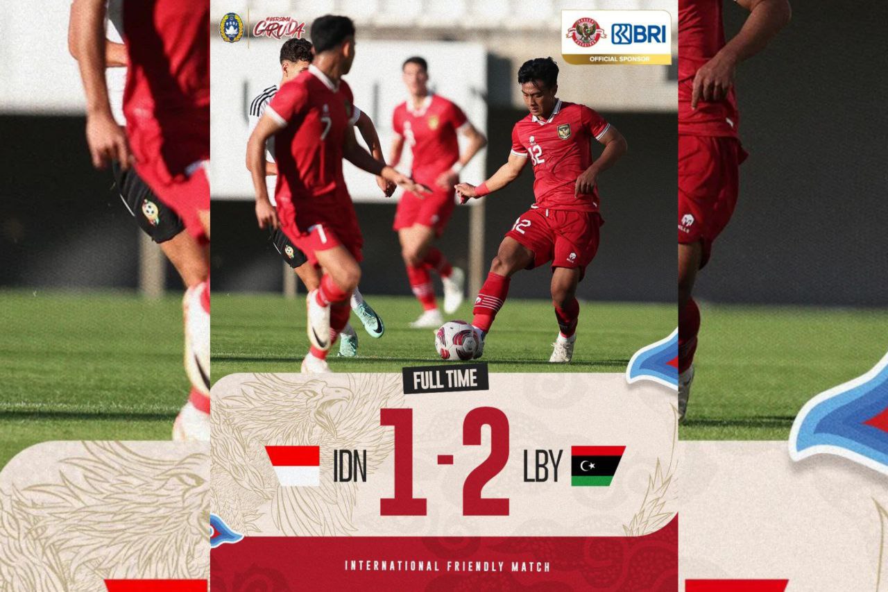 Hasil Laga Uji Coba Leg 2 Timnas Indonesia 1 - 2 Libya , Permainan Skuad Garuda Jauh Lebih Baik