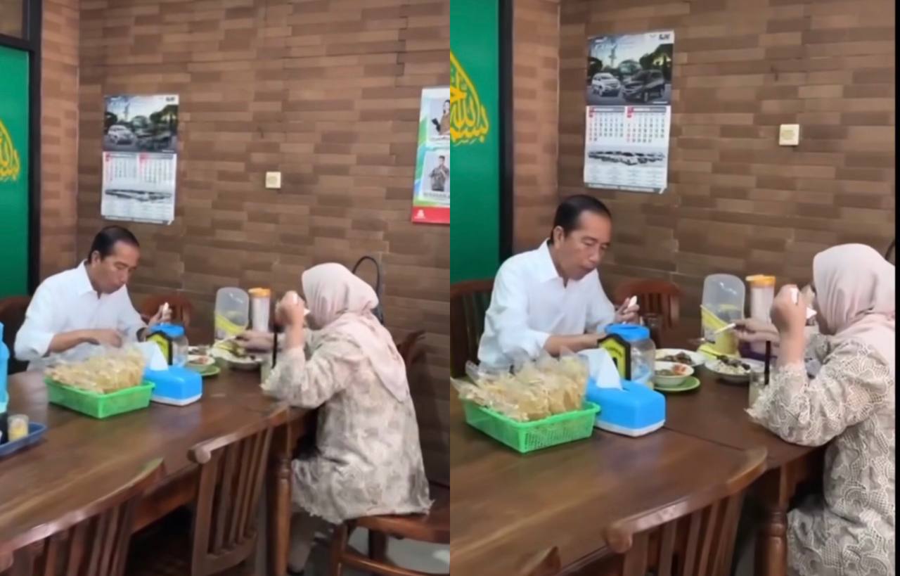 Viral! Usai Purna Tugas, Joko Widodo dan Iriana Widodo Nikmati Momen Makan Sate Bersama 