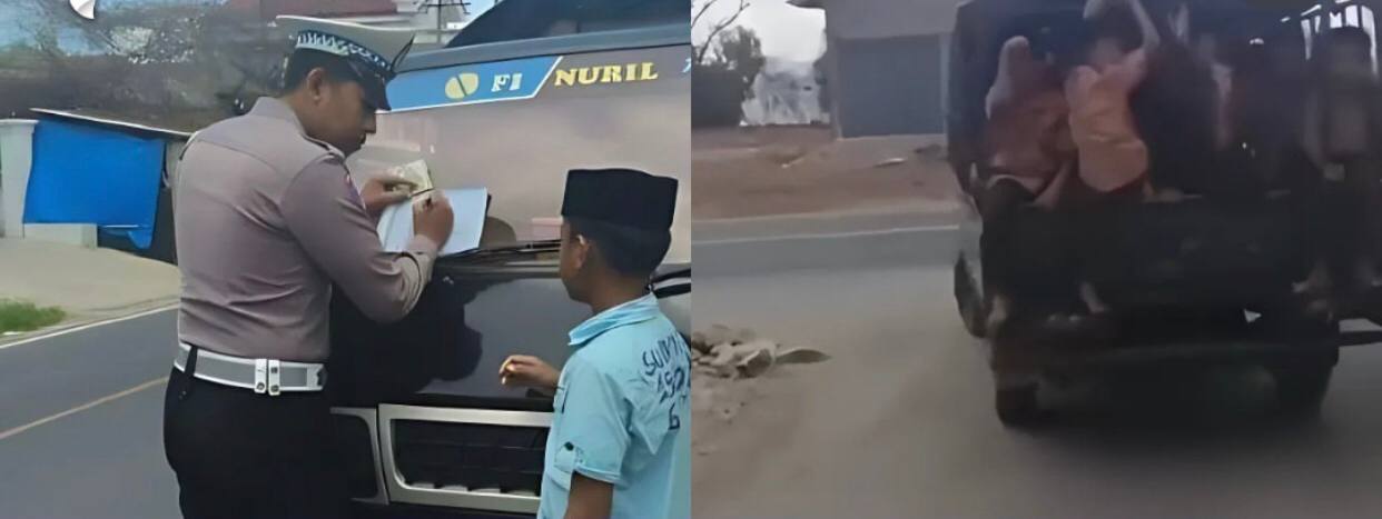 Viral! Bocah SD di Madura Ini Nekat Nyetir Mobil Pikap dan Angkut Teman Sekolah, Berujung Ditilang Polisi