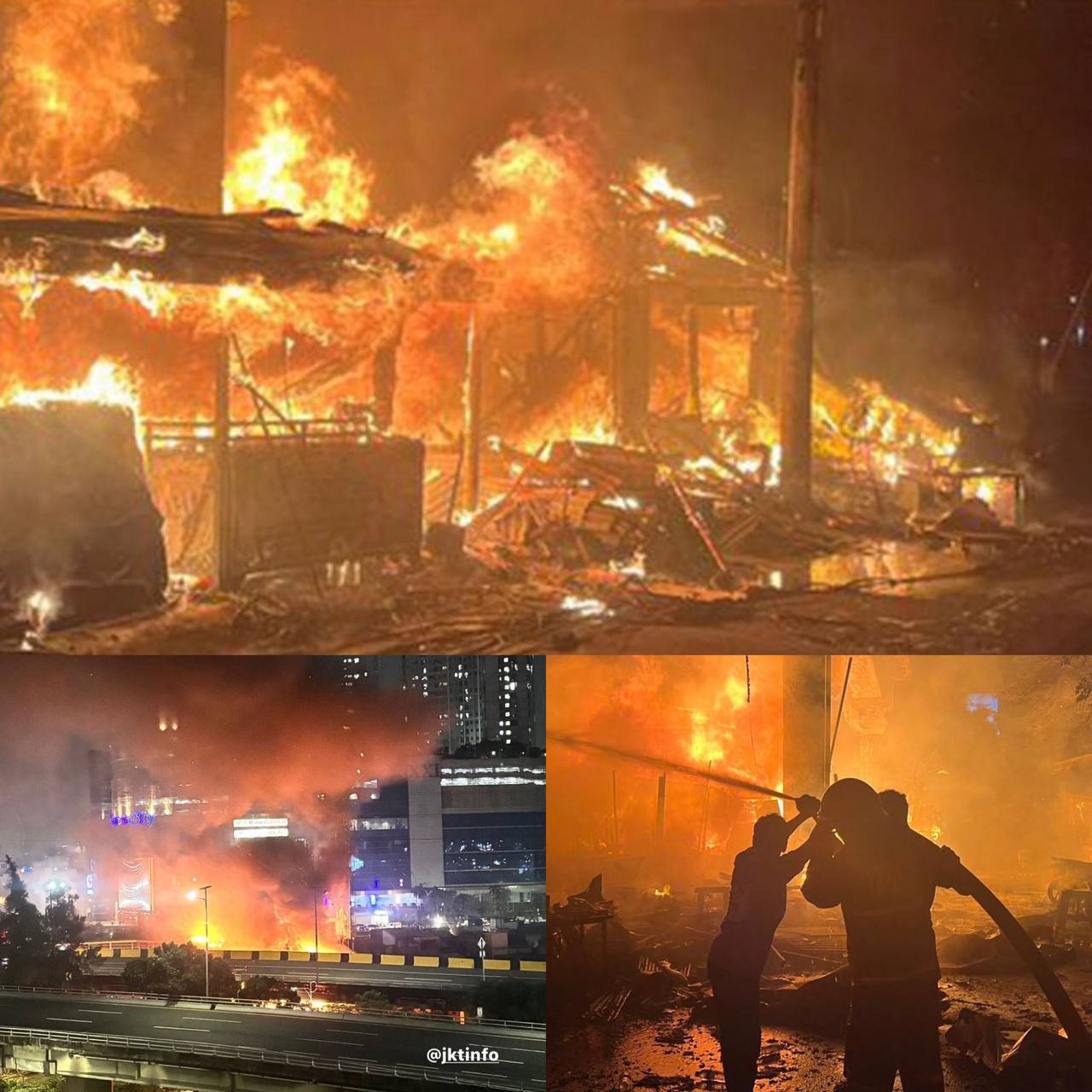 10 Rumah di Grogol Petamburan Jakarta Barat Ludes Terbakar, 17 Unit Damkar Lakukan Pemadaman