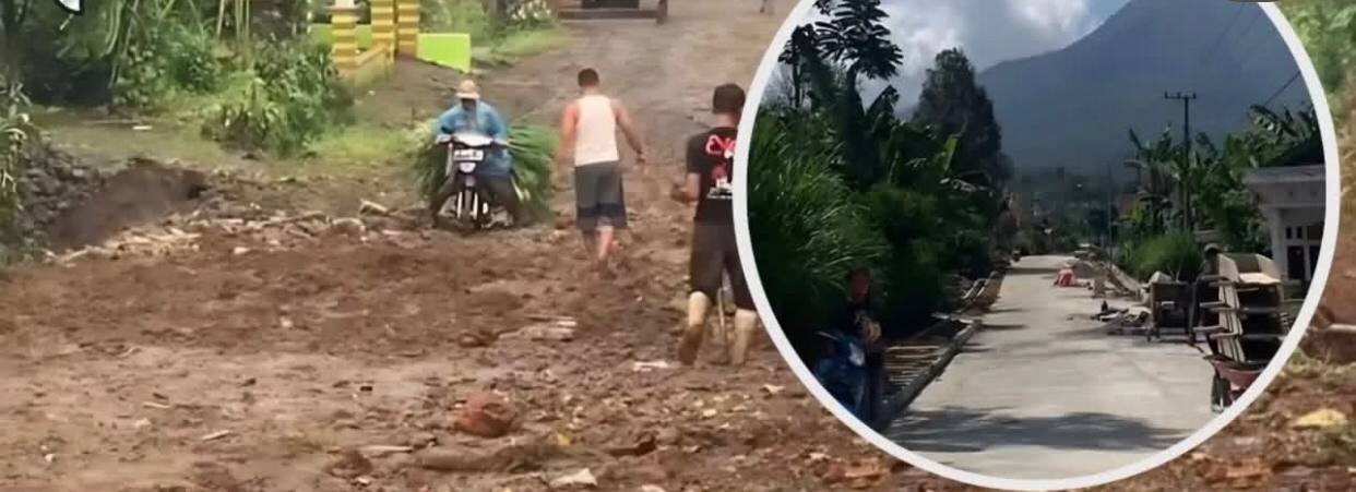 Viral! Ajak Warga Gotong Royong, Penjual Bakso di Malang Gunakan Dana Pribadinya untuk Perbaiki Jalan Desa 