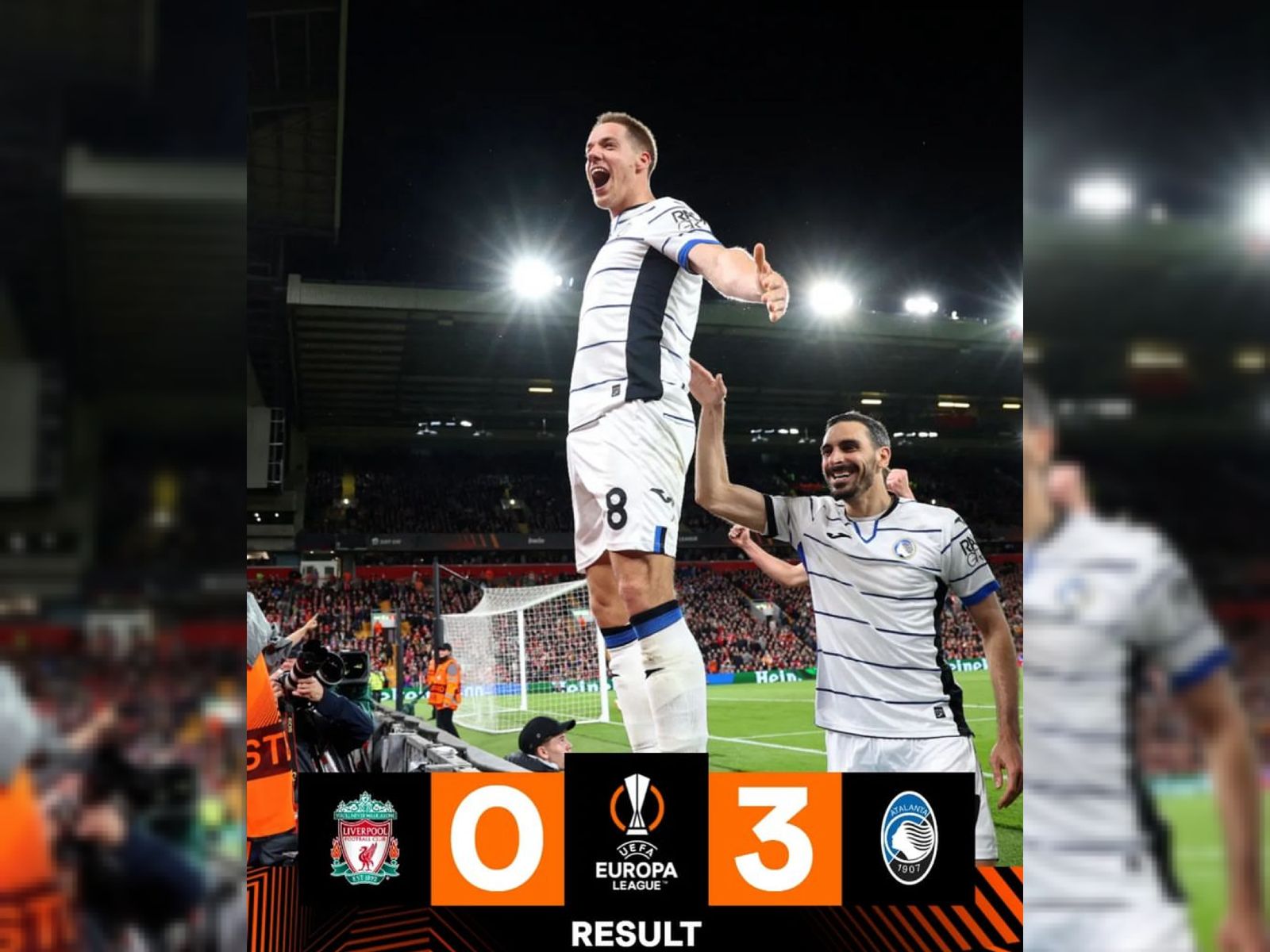 Hasil Liga Europa Liverpool vs Atalanta, La Dea Permalukan The Reds 3-0 di Anfield