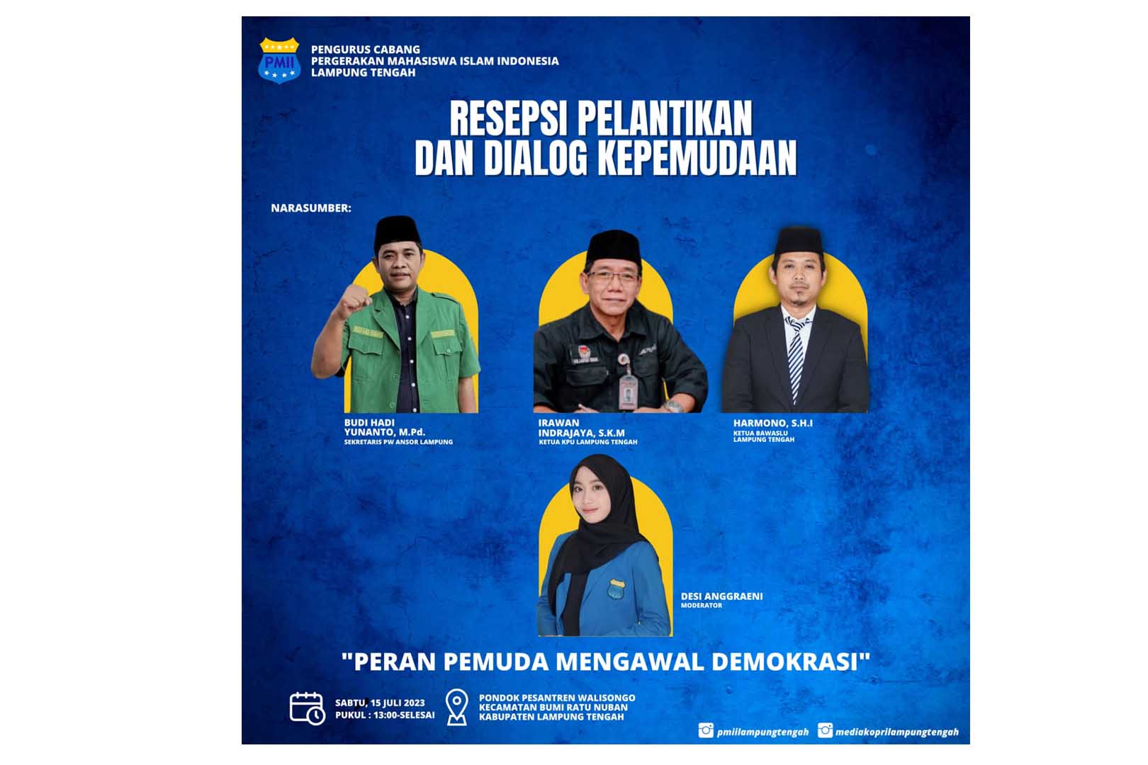 Resepsi Pelantikan PMII Lampung Tengah Dan Dialog Kepemudaan