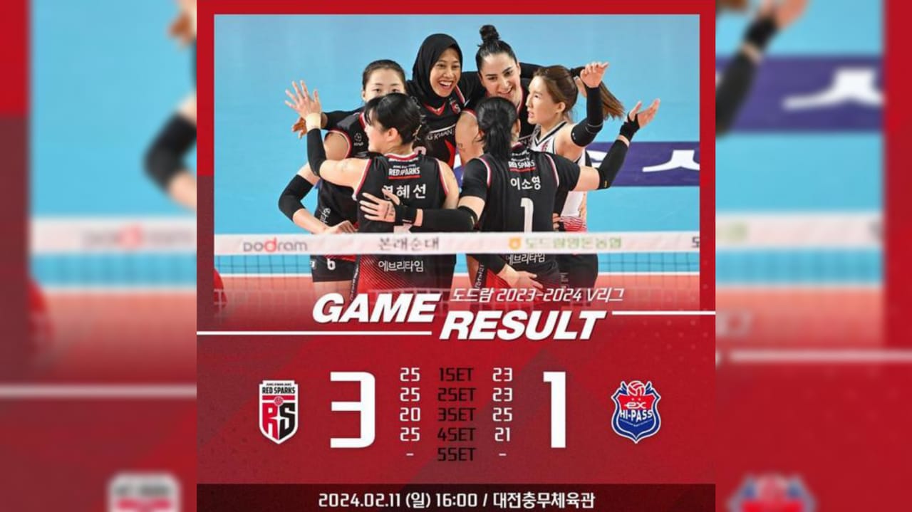 Hasil Liga Voli Korea: Megawati CS Sukses Taklukkan Hi Pass 3-1, Peluang Lebar Red Spark Geser GS Caltex