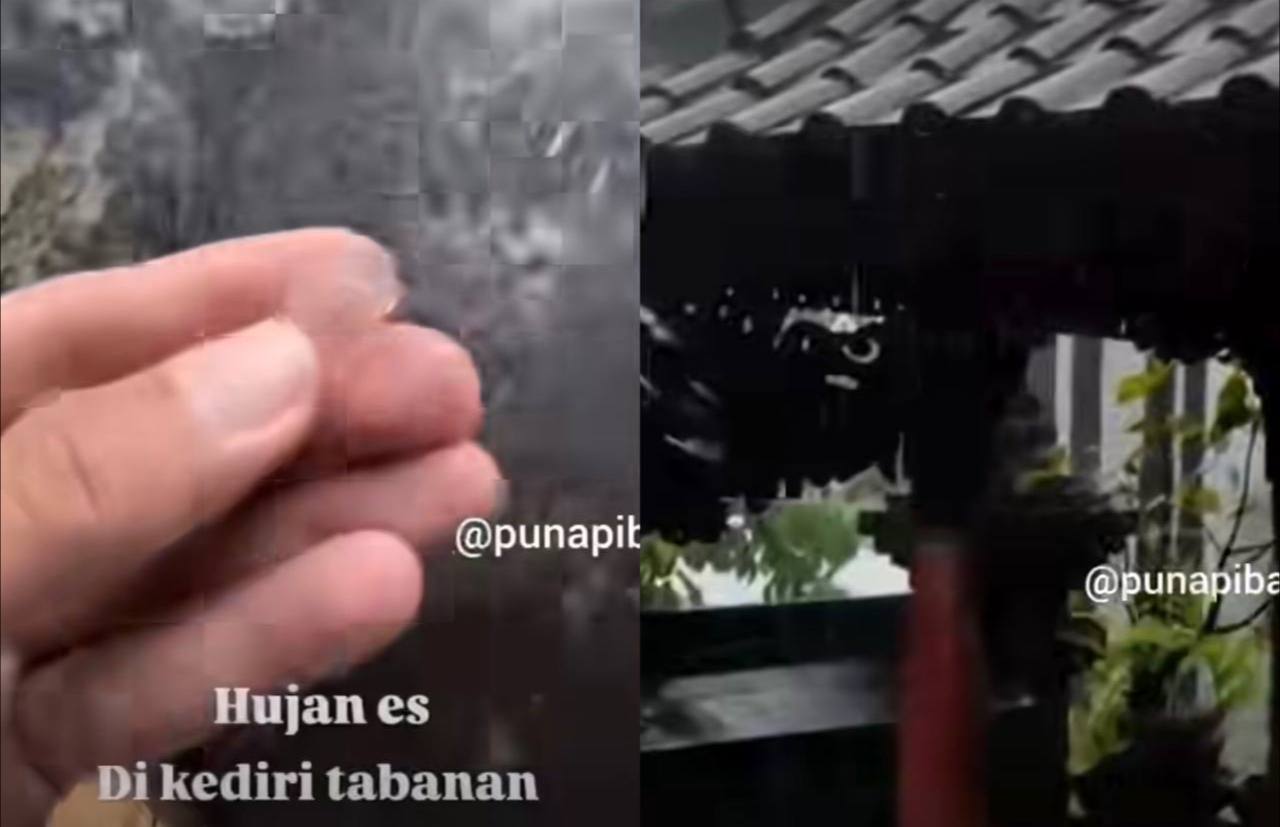 Fenomena Langka! Warga Tabanan Bali Dihebohkan dengan Guyuran Hujan Lebat yang Disertai Butiran Es