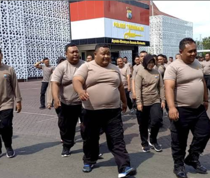 60 Anggota Polisi Gendut Kepolisian TrenggalekJalani Program Penurunan Berat Badan