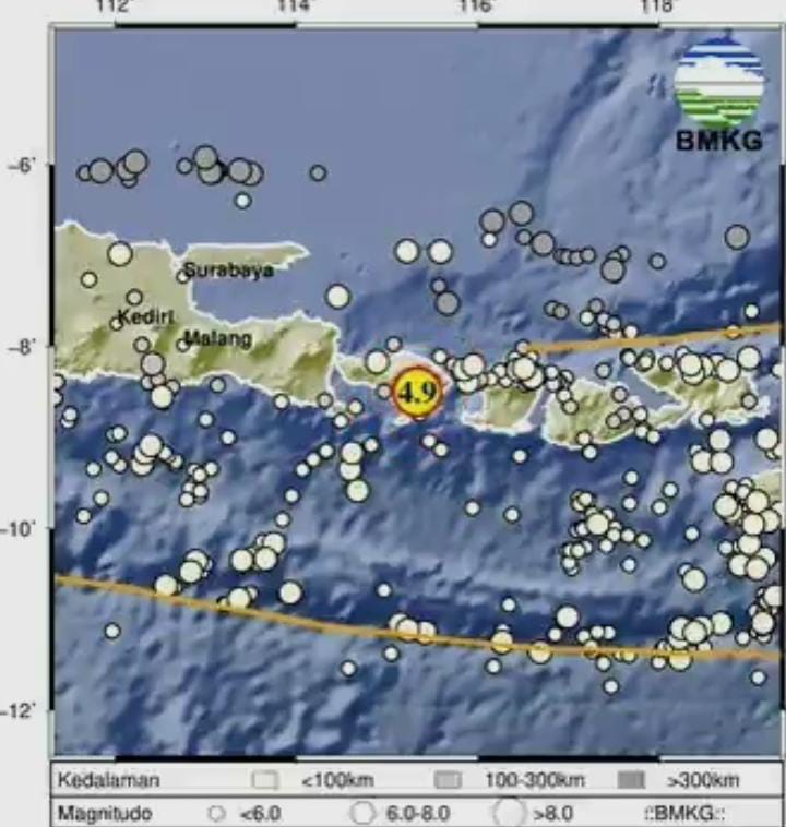 Breaking News! Bali Diguncang Gempa Berkekuatan 4,9 M, Terasa hingga Lombok Barat