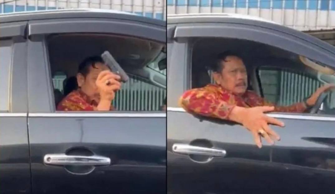 Viral! Aksi Pengemudi Pajero Pamer Senpi Usai Serempet Mobil di Flyover Kalibata, Diduga Oknum Stafsus BIN