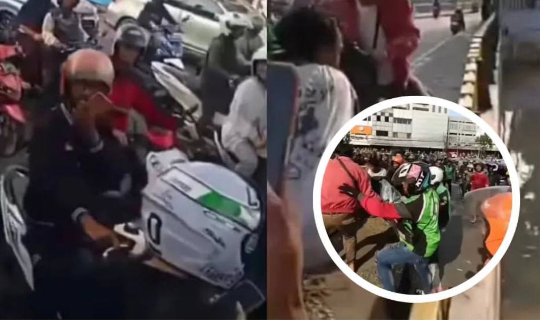 Viral! Driver Ojol Buang Motor Debt Collector ke Kali Usai Motornya Ditarik Paksa 