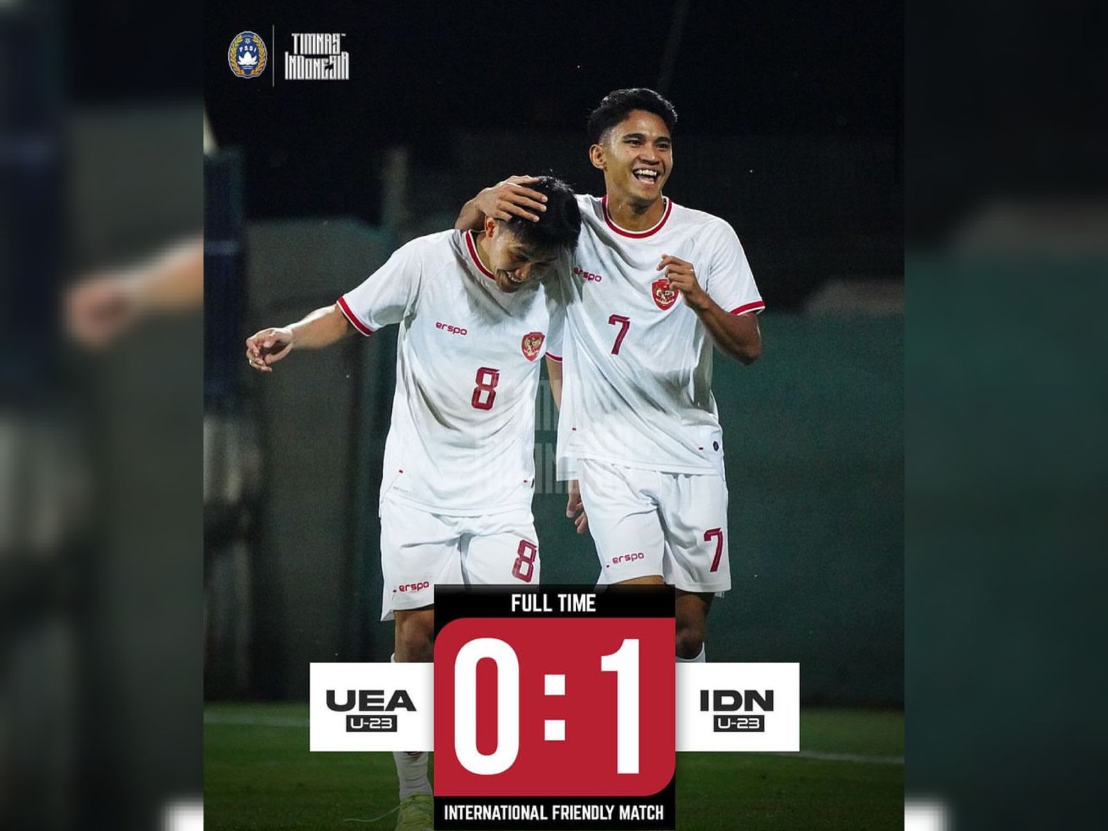 Hasil Laga Uji Coba Timnas Indonesia vs UEA 1-0, Gol Witan Bawa Kemenangan Garuda