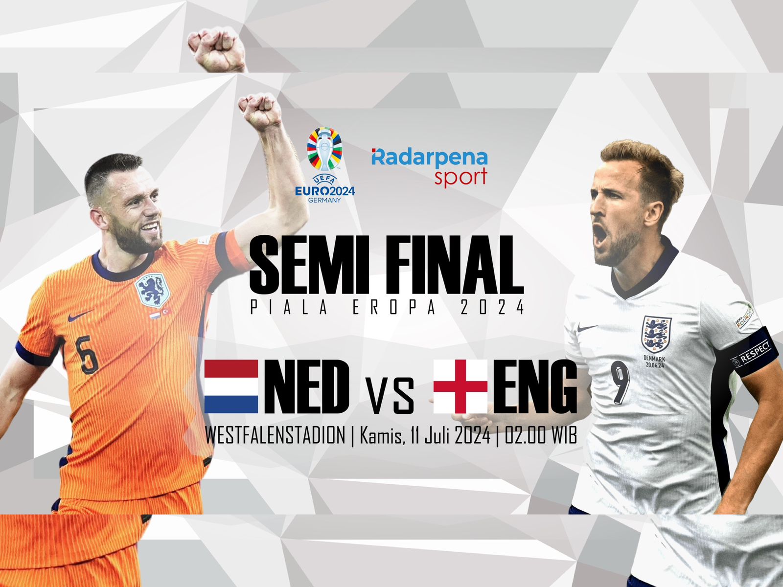 Link Live Streaming Semifinal Euro Timnas Belanda vs Inggris 11 Juli 2024, Misi Balas Dendam Tiga Singa 
