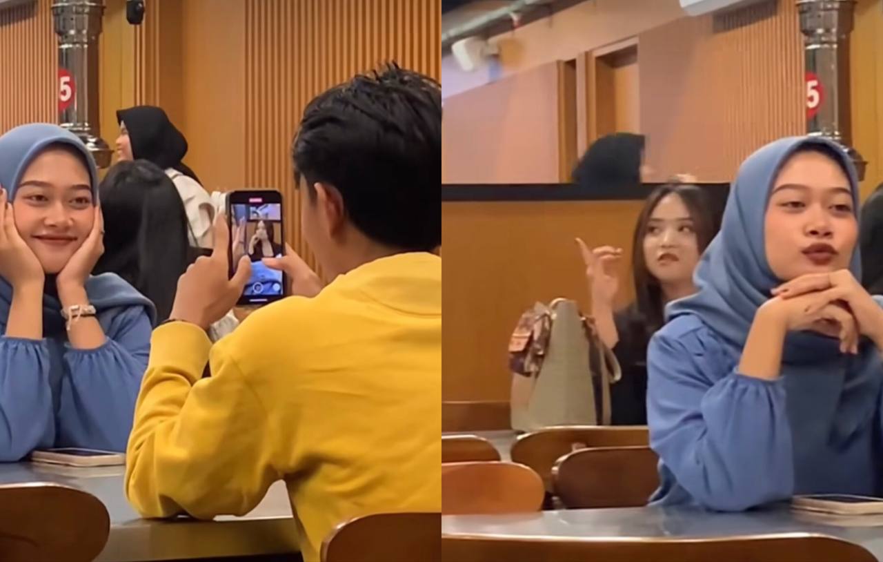 Viral! Momen Excited Perempuan yang Dikira Divideoin Pacar, Ternyata Cowoknya Rekam Cewek Lain