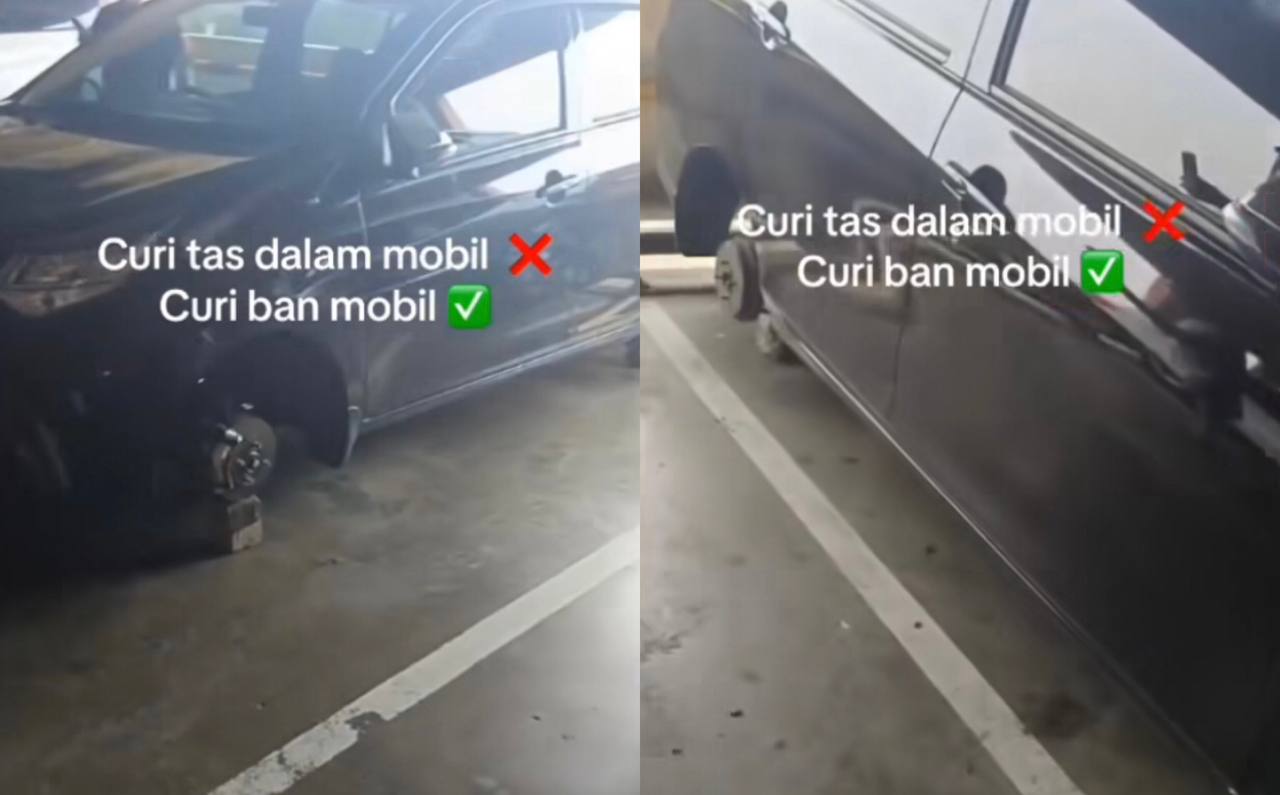 Viral! 3 Ban Mobil Hilang Digondol Maling saat Parkir di Mall 