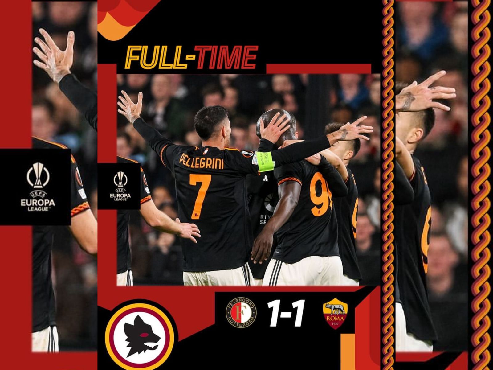 Hasil Liga Europa: Duel Klimaks AS Roma Imbangi Feyenoord 1-1 Babak Play-off 16 Besar