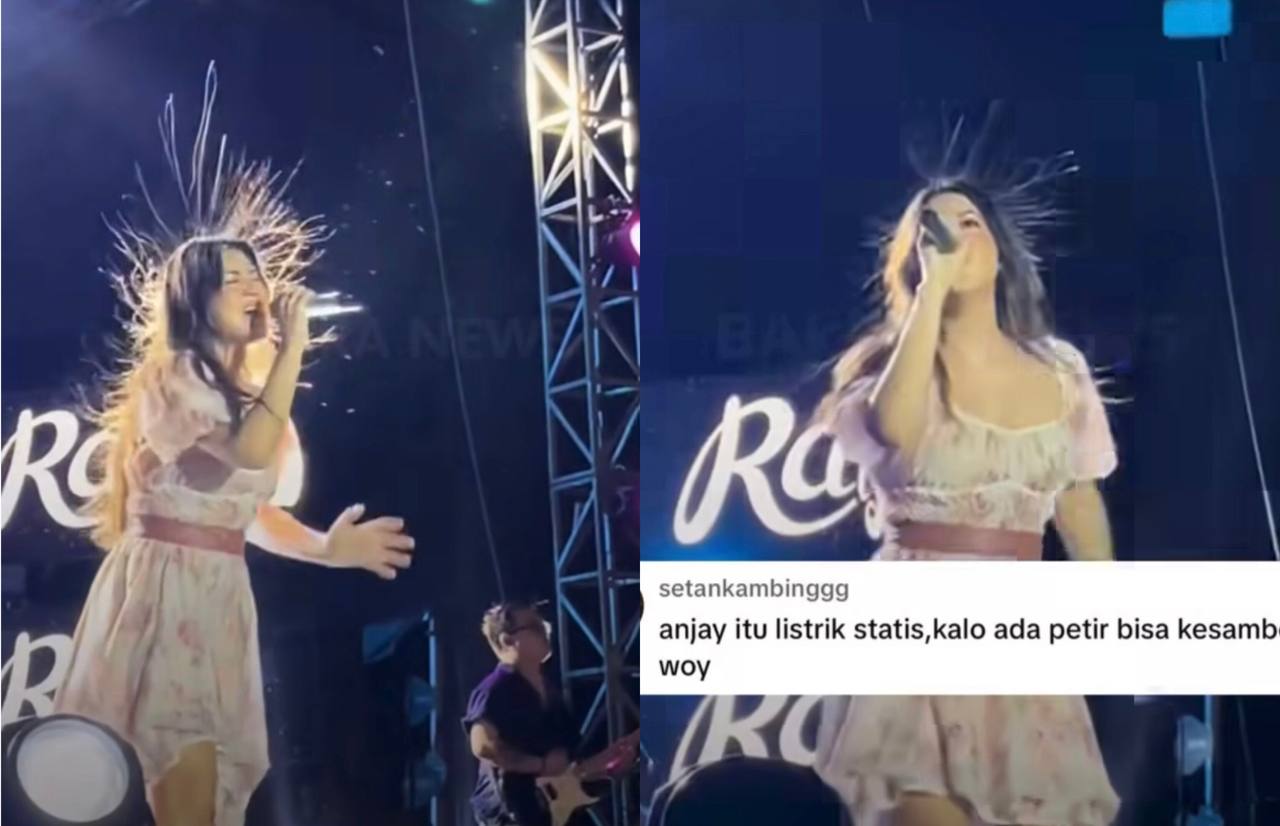 Viral! Rambut Raissa Diduga Kesetrum Saat Bernyanyi Diatas Panggung, Netizen: Untung Gak Ada Petir