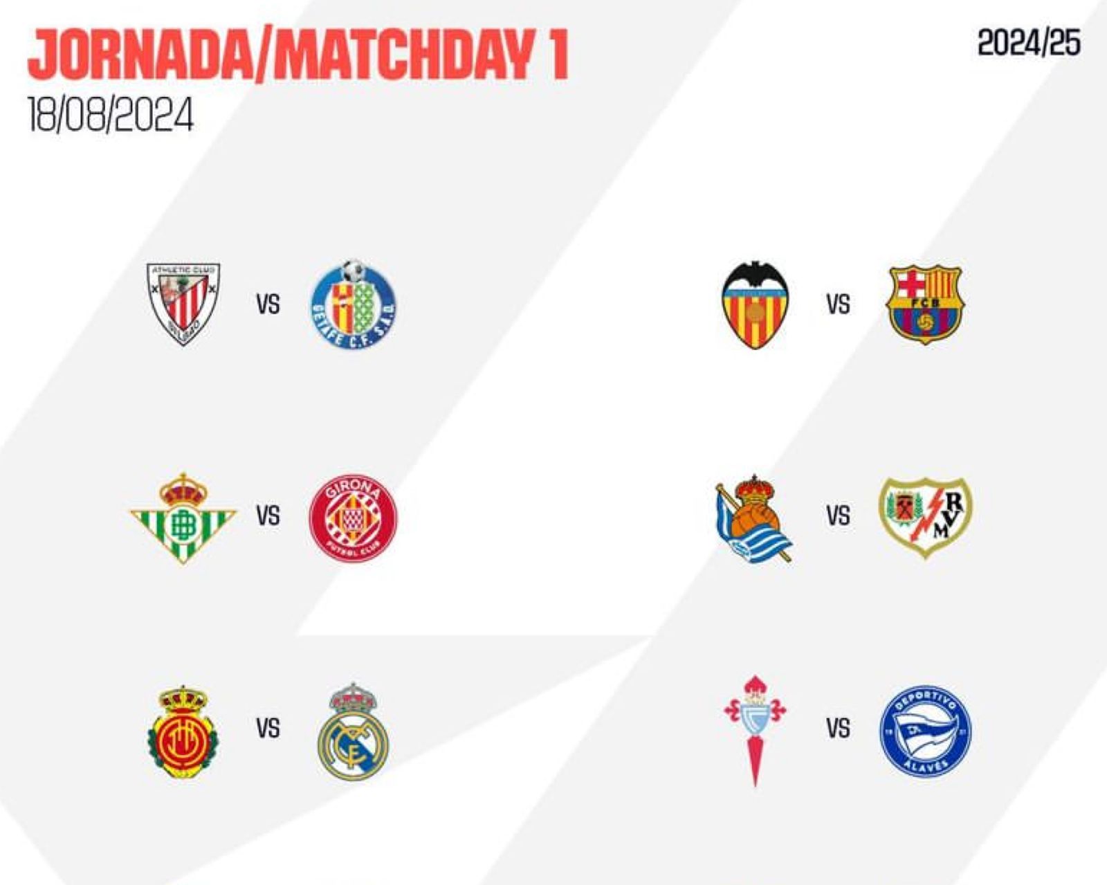 Jadwal Siaran Langsung Liga Spanyol Matchday 1 Musim 2024-2025, Mulai dari 16 Agustus 2024