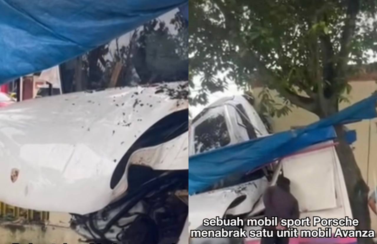 Kronologi Porsche Tabrak Avanza hingga Nyangkut di Pagar Polrestabes Medan