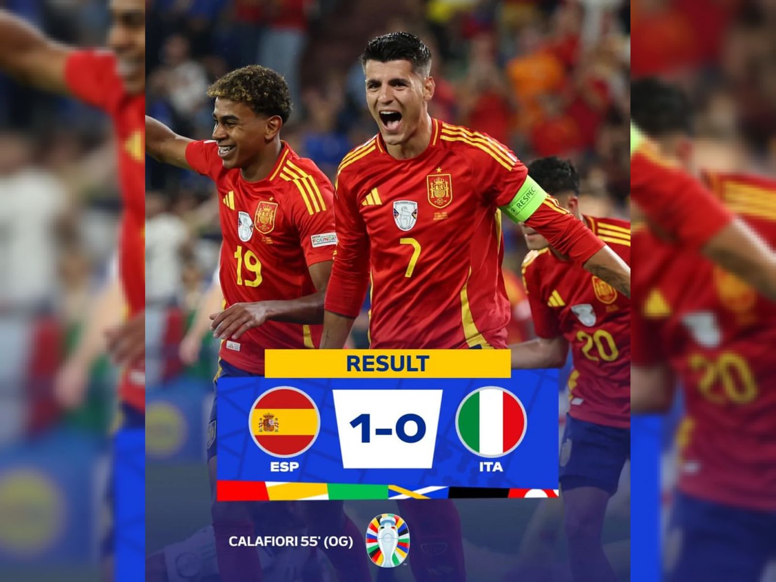 Hasil Euro 2024 Timnas Spanyol vs Italia, Gol Bunuh Diri Calafiori Bawa Kemenangan La Roja 1-0 