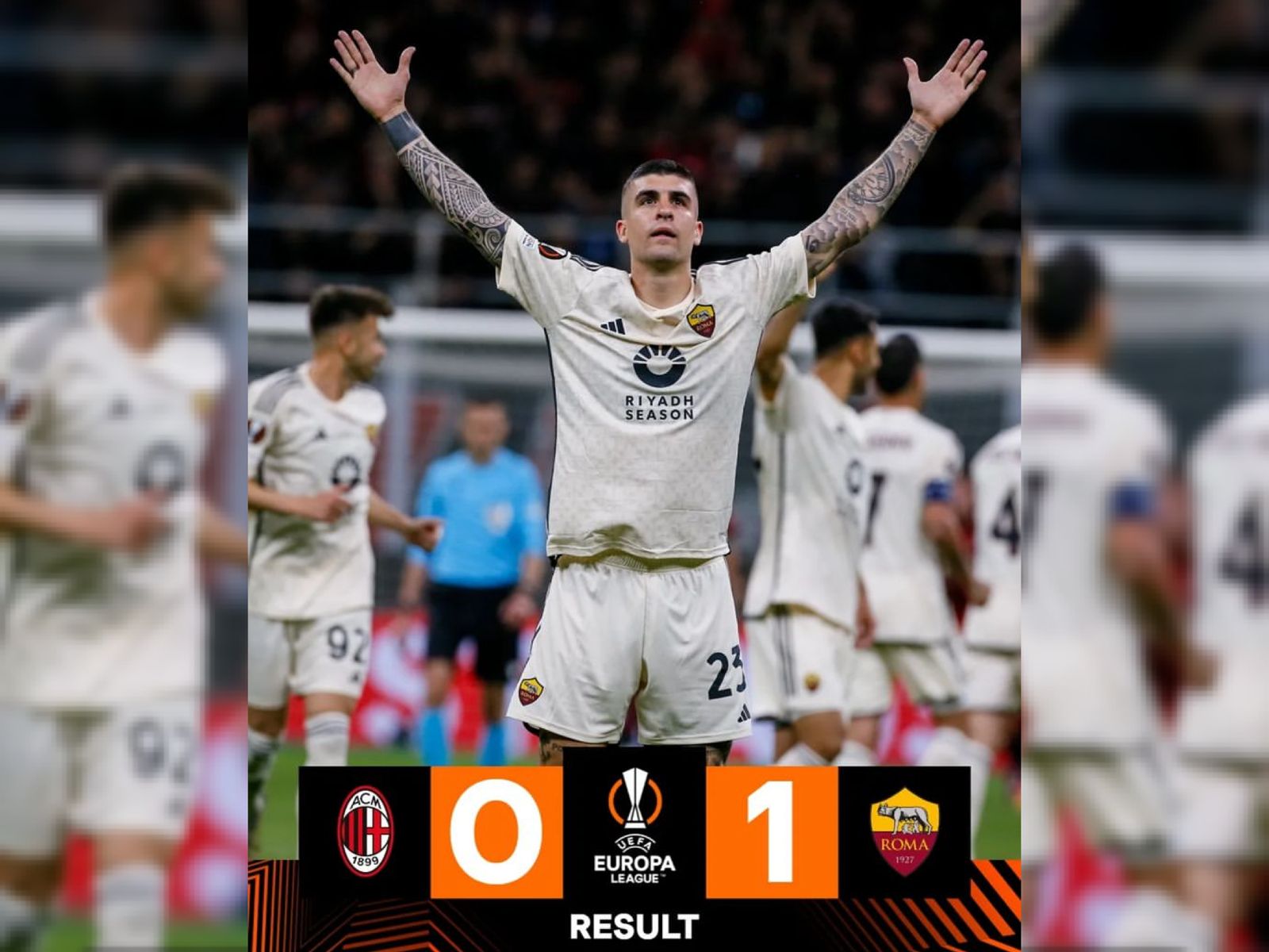 Hasil Liga Europa AC Milan vs AS Roma, Serigala Ibukota Ngamuk di San Siro 1-0