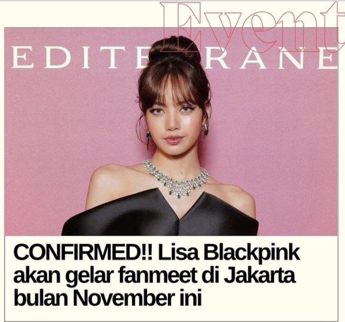 'Blink Siap-siap Nabung ya!' Lisa Blackpink akan Gelar Fanmeeting di Jakarta