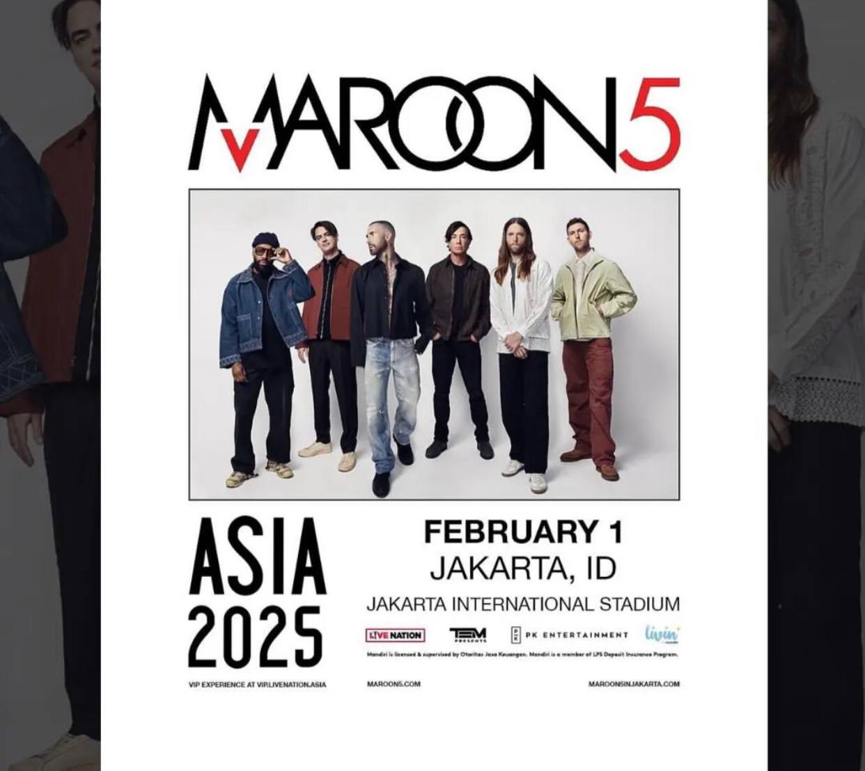 Kabar Gembira! Maroon 5 Akan Gelar Konser di Indonesia pada Februari 2025, Cek Link Tiket Dibawah Ini