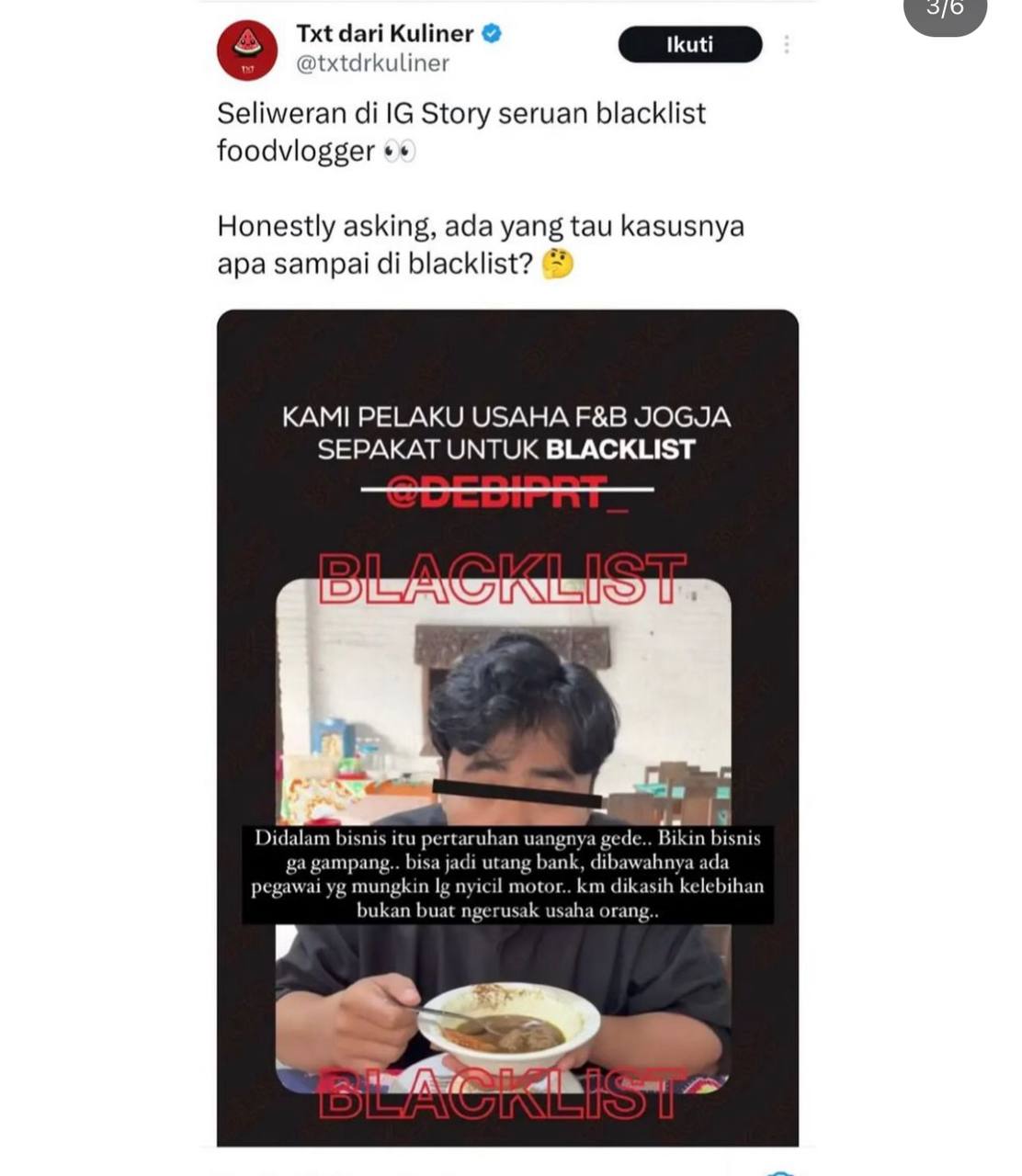 Viral! Food Vlogger Terkena Blacklist Pengusaha Kuliner se-Jogja usai Review Makanan Secara Nyeleneh