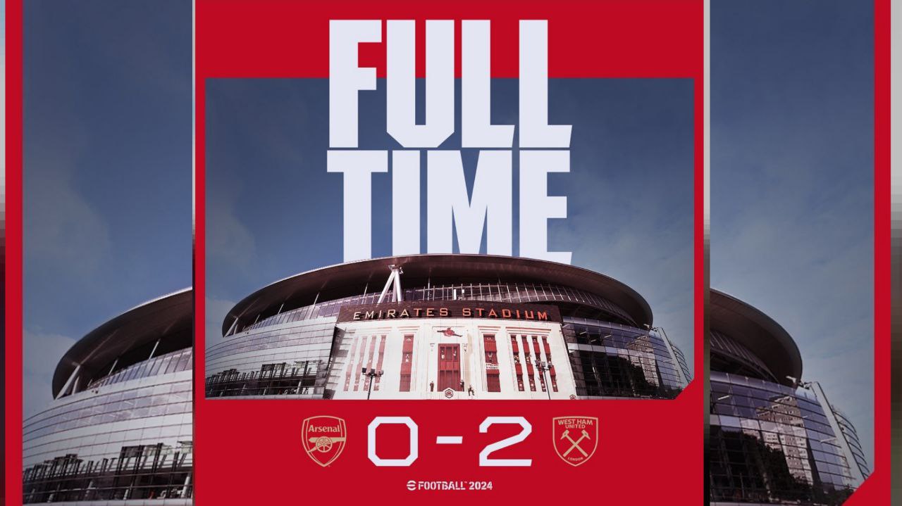 Arsenal Tumbang di Emirates Stadium 2 - 0 Atas West Ham, The Gunners Gagal ke Puncak