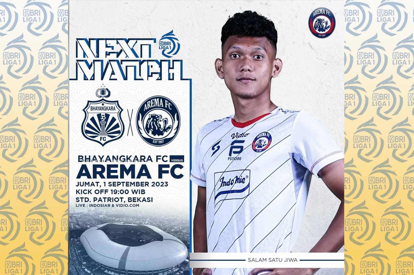 BRI Liga 1 Pekan 11 Bhayangkara FC Vs Arema FC 1 September 2023, H2H Serta Susunan Pemain