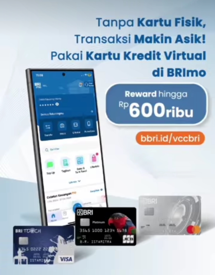 Tanpa Kartu Fisik, Transaksi Makin Asyik di BRI, Plus Bisa Dapatkan Reward Hingga Rp600 Ribu